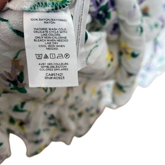 Loft Floral Ruffle Sleeveless Button Tie Waist Midi Sundress Multicolor Size 4 - Picture 6 of 7